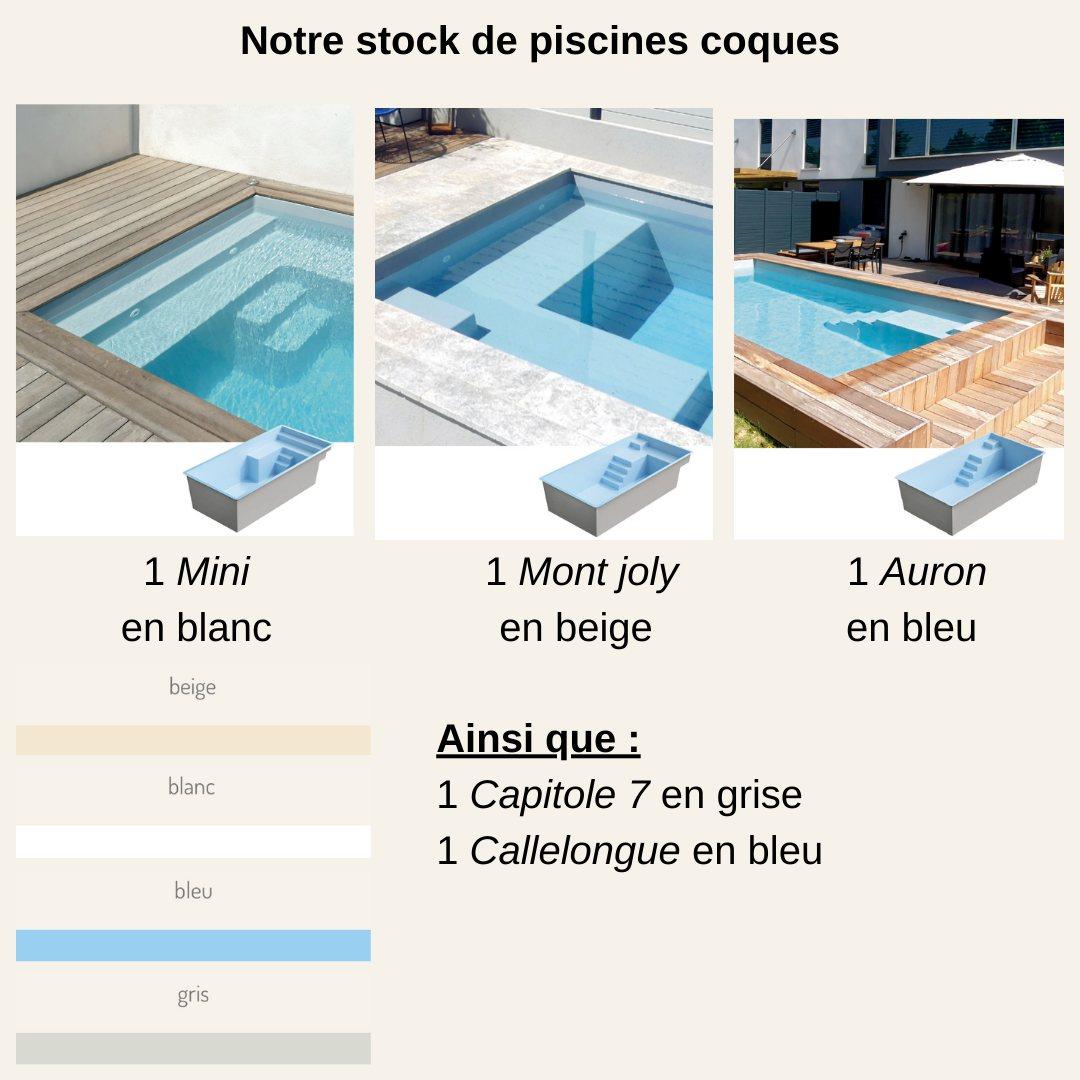 📦 Stock actuel des piscines coques chez Aqua Loisirs 23 📦